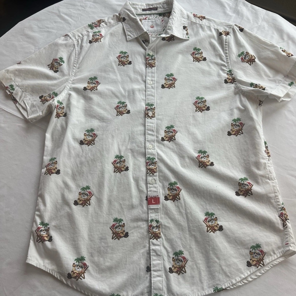 Denim  Flower White Shirt With Fun Print